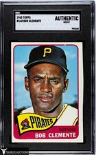 1965 Topps #160 Pirates HOF Roberto Bob Clemente Baseball Card SGC Authentic