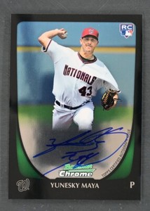 2011 Bowman Chrome #200 Yunesky Maya Autograph RC Washington Nationals