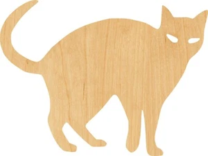 Black Cat 4 Laser Cut Out Wood Shape Craft Supply - Woodcraft Cutout - Picture 1 of 1