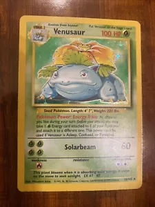 Pokemon Venusaur Base Set Unlimited Holo Rare 15/102 MP ๐ - Picture 1 of 10