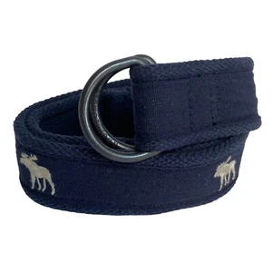 Abercrombie & Fitch Kids Belt Navy Blue Size 8 (Med) Logo Moose D-ring Web Style - Picture 1 of 7
