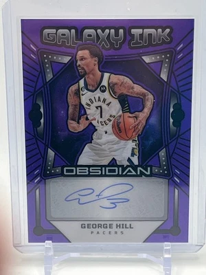 Tinta George Hill 2024 Panini Obsidian Galaxy #GI-HIL púrpura/49 Foto 1 de 2
