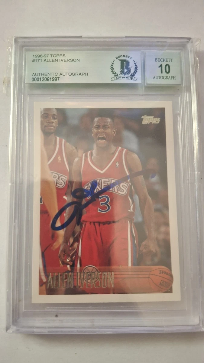 Allen Iverson Autographed Basketball Trading Card Singles Topps