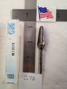 1 NEW SGS 1/4" SHANK CARBIDE BURR SL-4 DOUBLE CUT. CONE SHAPE. 15253 (G78) - Picture 1 of 4