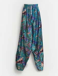 Vintage 90s Silky Nylon Southwest Multicolor Baggy Pants - Bild 1 von 7