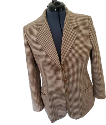 Chaqueta Blazer ESCADA Margarita Ley a Cuadros Lana Cachemira Talla 42 (US 10-12) Forrada Foto 1 de 4