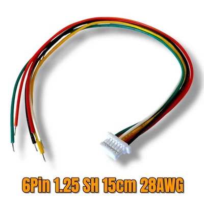 ✅ 1x 6Pin SH 1.25 mm 1.25mm Micro JST macho incl. cable de 15 cm 28AWG + hemb... - Imagen 1 de 4