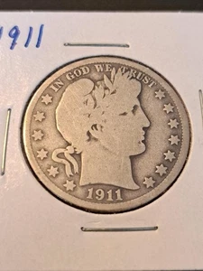 1911-P Barber Half Dollar Coin - Picture 1 of 2