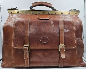 Grande borsa vintage Larella in pelle italiana da viaggio medico made in Italy borsone - Foto 1 di 15
