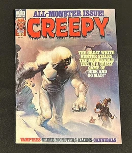 CREEPY #85 (1977 Warren Magazine) VG Copertina Yeti • Vampiri Slime Monsters Aliens - Foto 1 di 4