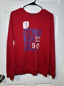 U.S. Polo Assn Youth Boy’s Graphic Print Sweatshirt Rot Gr. XXL Neu ohne Etikett - Bild 1 von 5