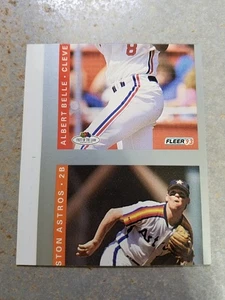 Albert Belle Craig Biggio 1993 Fleer Fruit of the Loom MISCUT Proof RARE ODD - Picture 1 of 2