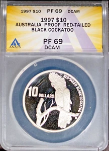 1997 $10 Australia Proof Red-Tailed Black Cockatoo PF69DC ANACS # 7670594 +Bonus - Picture 1 of 2