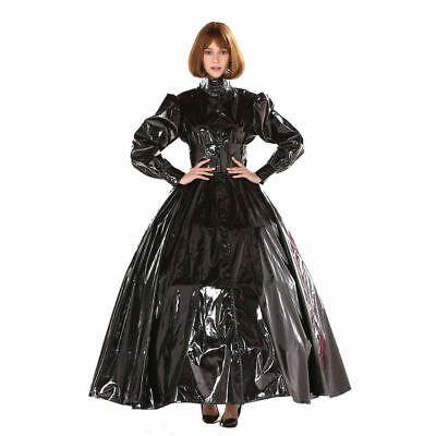 Gothic Punk Black PVC Ball Gown Dress Uniform Crossdress For Party Dress • 92.11€