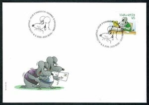 SE65 SWITZERLAND 2005 FDC Comics : Naughty mouse writes a letter - Picture 1 of 1