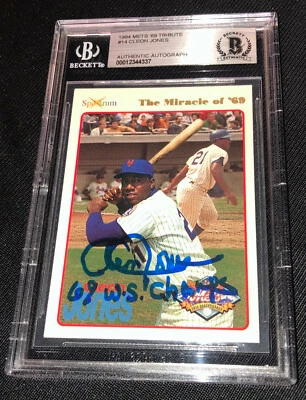 CLEON JONES SIGNED 1969 NEW YORK METS 1994 SPECTRUM #14 BECKETT 337 - Image 1 of 2