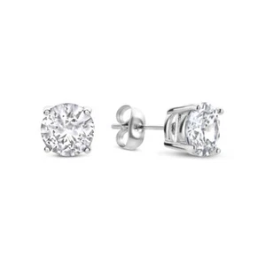 2 Bling Pendientes Solitarios Circonitas Pendientes Hombre Acero Inoxidable 8mm - Imagen 1 de 2