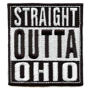 Straight Outta Ohio Patch Embroidered Iron On - Picture 1 of 2
