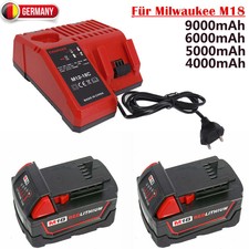 9Ah 5Ah M18B9 Milwaukee Akku M18NRG-902 M18B5 B4 18V Li-Ion M12-18FC Ladegerät