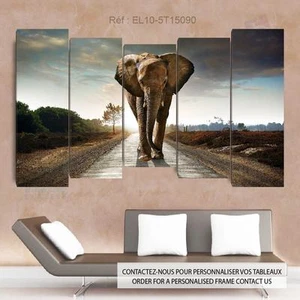 150x90cm- Kit 5 Gemälde Bedruckt Bild Deko - Elefant EL10-5T15090 - Bild 1 von 7