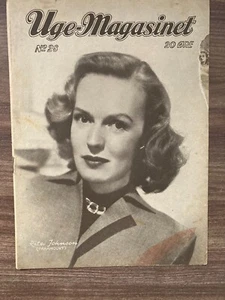 Rita Johnson Front Cover 1940s Complete Antique Danish Magazine "Uge-Magasinet" - Picture 1 of 5