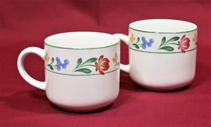 Farberware Gres Dorchester 388 Juego de 2 Tazas Tazas de Café 1995 Bonito Floral - Imagen 1 de 6