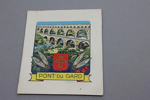 Original gouache pour création de chromotransfert blason PONT DU GARD 50/60's - Picture 1 of 3
