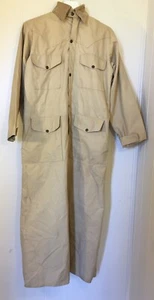 Vtg Cabelas Duck Canvas Coveralls Trench Coat Small Game Hunting Mens Medium - Picture 1 of 12