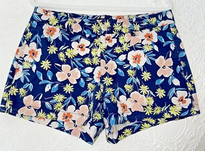 GAP Stretch Blumen bunte flache Vorderseite kurze Shorts Größe 10 Taille 33" hoher Bund - Bild 1 von 17