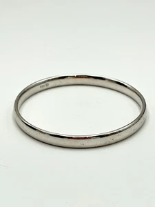 STERLING SILVER 925 SIGNED M 7.5" BANGLE BRACELET 7mm 29.2g - Picture 1 of 9