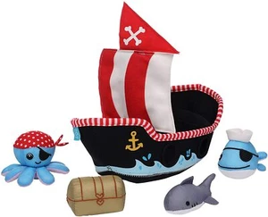 Manhattan Toy Neoprene Pirate Ship 5 Piece Floating Spill n Fill Bath Toy with - Picture 1 of 4