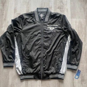 Ford Mustang Black Windbreaker Bomber Jacket JH Design The Legend Lives Mens XXL - Picture 1 of 13