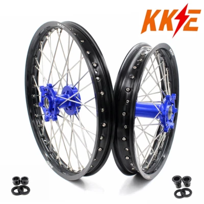 KKE 21/18 Enduro Spoked Wheels Rim for YAMAHA WR250R 2008-2020 OEM Size Blue CNC - Image 1 of 4