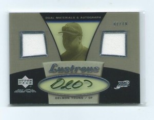 2007 UD Black-Delmon Young Autograph/dual jersey  07/10-Tampa Bay Devil Rays