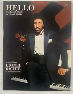 Lionel Richie Hello Sheet Music Piano Voice Guitar 1984 Motown Records R&B Soul - Picture 1 of 3