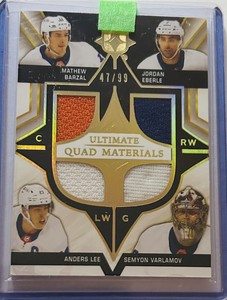 2020 Ultimate Collection Quad Materials /99 Mathew Barzal Jordan Eberle #QM-EVLB