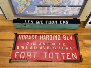 1952 NY NYC BUS ROLL SIGN FORT TOTTEN 8th AVE SUBWAY TIMES SQUARE 71st AVENUE - Picture 1 of 6