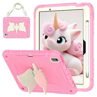Kids Shockproof Unicorn Butterfly Stand Case Cover For iPad Air 11 inch M2 2024 - Image 1 of 4