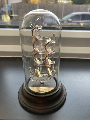 Ship by Mayflower Glass 18th Century FrigateSculpture in Dome Shape Glass. - Image 1 of 4
