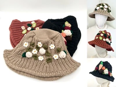 New Women's Mori Girls Handmade Crochet Knitted Bucket Hat/ Beanie US One Size - Image 1 of 3