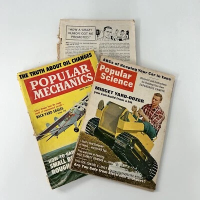 Popular Mechanics Popular Science Magazines 1961 1967 Aircraft Camping Adv. READ - Image 1 of 4