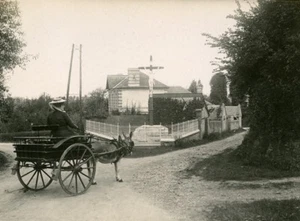 Frankreich um Paris Dame und Esel Taxi Promenade Kalvarienberg altes Foto 1900 - Bild 1 von 3
