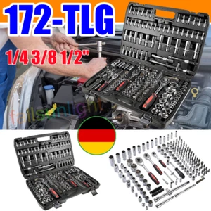 172-tlg Steckschlüsselsatz Nusskasten Ratschenkasten Werkzeug Koffer 1/4 3/8 1/2 - Bild 1 von 20