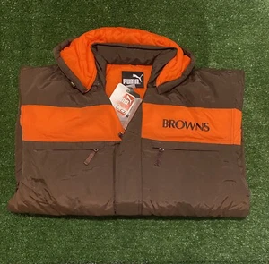 Vintage Puma Cleveland Browns zip up jacket coat Pro Line NWT Large - Picture 1 of 10