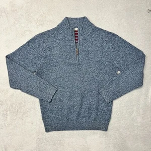 Gazman Knit Sweater Jumper Men Large L 1/4 Zip Long Sleeve Wool Blend Grey - Picture 1 of 8