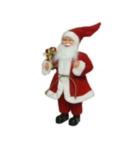 BABBO NATALE PUPAZZO h 30 Cm SACCO ADDOBBI DECORAZIONE NATALIZIA - Foto 1 di 1