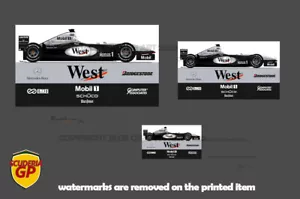 x2 Pegatinas Vinilo Patrocinador McLaren MP4/14 Hakkinen Coulthard F1 - Scuderia GP - Imagen 1 de 2