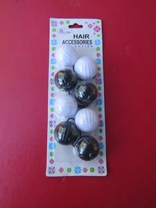 BLOSSOM PONYTAIL HOLDERS 40mm Black & White Ties NEW Hair Accessories PPP08-02A - Bild 1 von 1