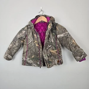 Carhartt Girls Realtree Camo Hooded Jacket XXS 4-5 Pink Lined Quilted Hunting - Picture 1 of 8