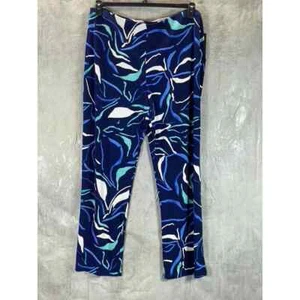 Alfani Women's Plus Size Navy Printed Wide-Leg Pull-On Pants SZ 3X - Picture 1 of 10